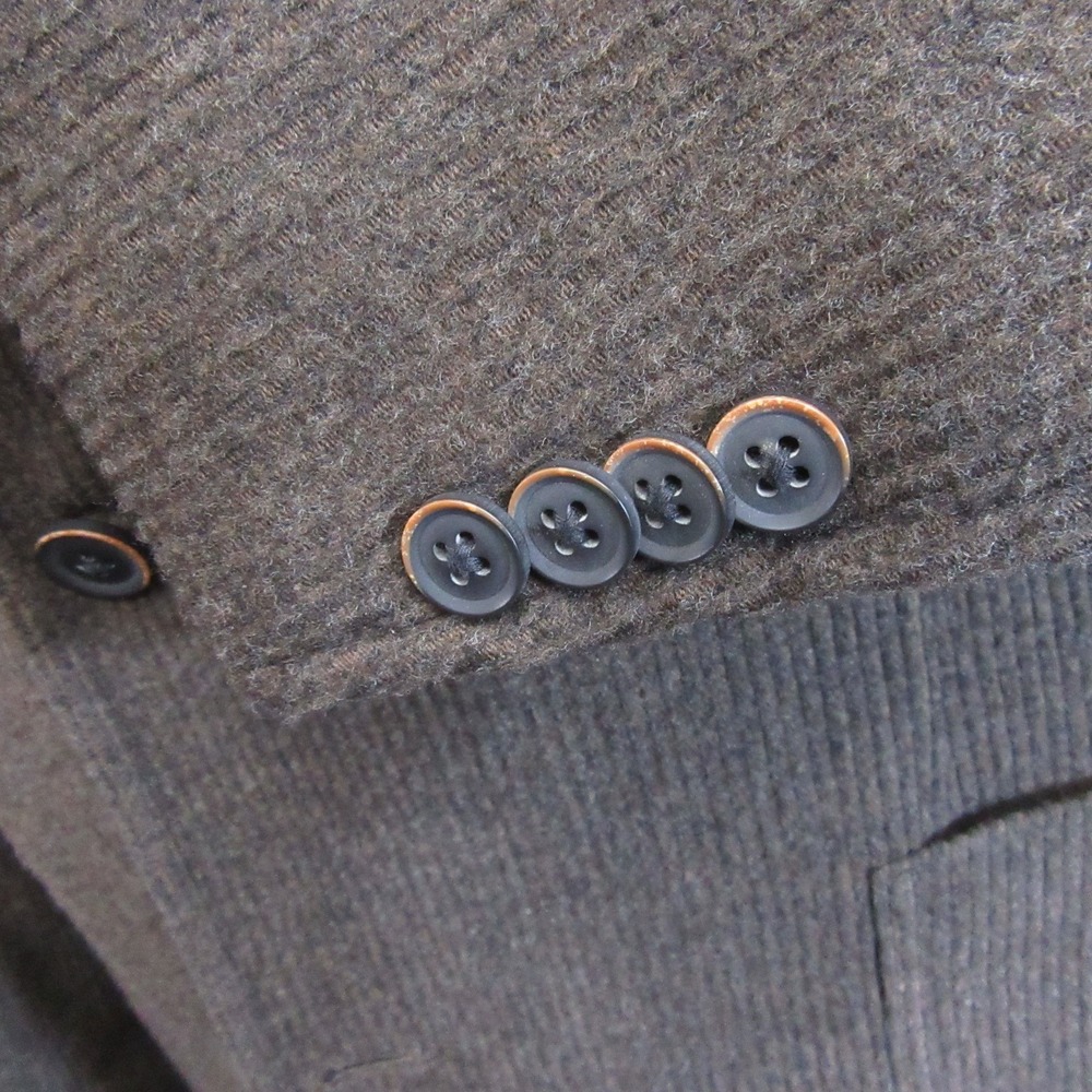 Kroon Tweed Sport Coat 46L 3 Button Brown Textured Stripe Unstructured 2 Vent - Picture 4 of 11